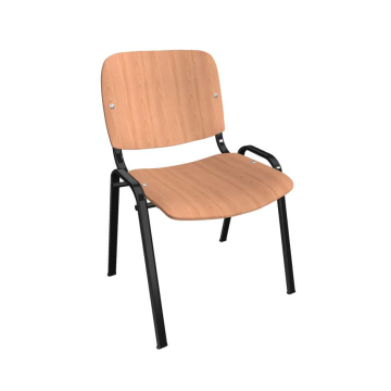 ISO-Stuhl aus Holz mit schwarzem Gestell