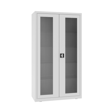 Glastürenschrank mit Metallböden NSML 103 p