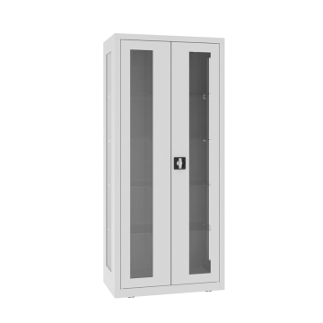 Glastürenschrank mit Metallböden NSML 115 p