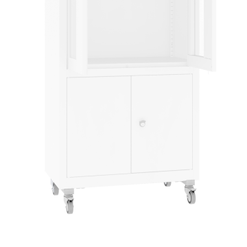 Sada štyroch otočných koliesok s brzdou určená pre montáž na uzamykateľné kovové skrine a kancelársky nábytok
