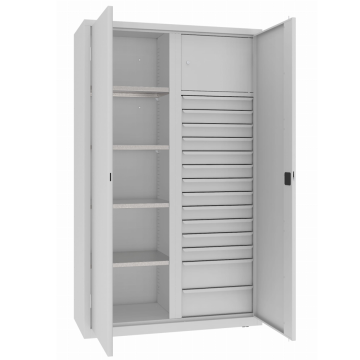 Lagerschrank mit Regalen, Schubladen und Fach MSW 212/5-31