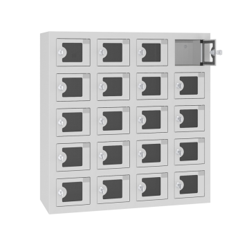 Stauschrank mit Plexiglastür und USB-Anschlüssen WSSv 20 p