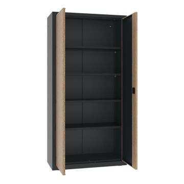 Metallschrank mit Holzdekor-Türen Sbm 203 Nussbaum