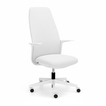 Levia forgószék magas háttámlával és fehér műanyag részekkel