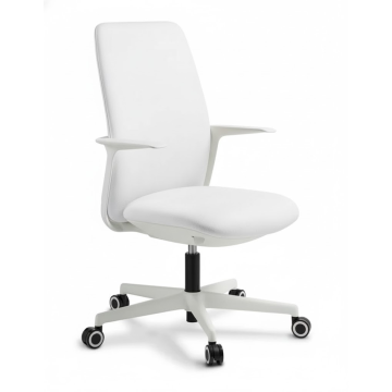 Levia forgószék közepes háttámlával és fehér műanyag részekkel