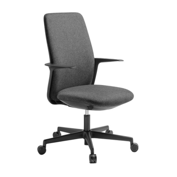 Levia forgószék közepes háttámlával és fekete műanyag részekkel