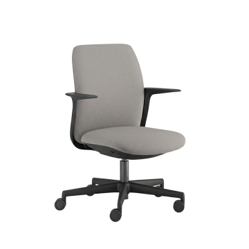 Levia forgószék alacsony háttámlával és fekete műanyag részekkel