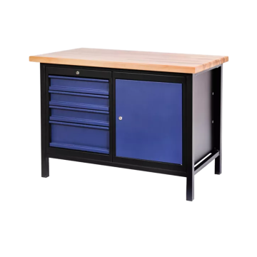 Premium-Werkstatt-Schreibtisch mit 4 Schubladen und abschließbarem Fach ZD