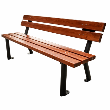 Városi pad Urban Gladiator 01 – acél és fa kombinációja, háttámlával