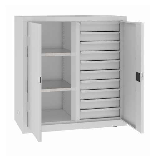 Lagerschrank mit Regalen und Schubladen MSW 110/5-15
