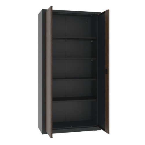 Kovová skriňa s dverami s dreveným dekorom Sbm 203 Teak
