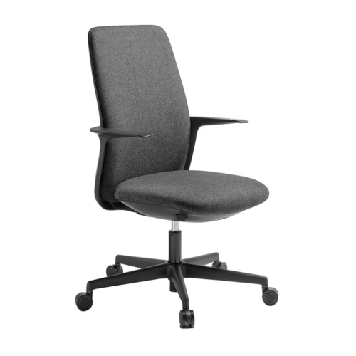 Levia forgószék közepes háttámlával és fekete műanyag részekkel