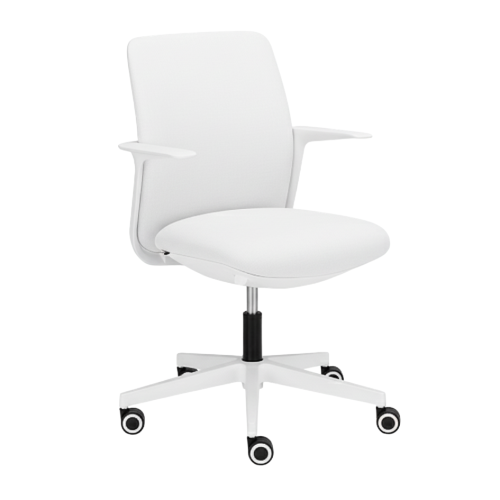Levia forgószék alacsony háttámlával és fehér műanyag részekkel
