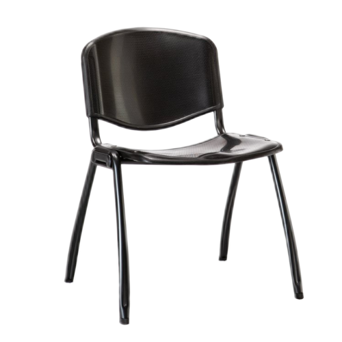 Židle se čtyřmi nohami, černým kovovým rámem a plastovým sedákem Liza – různé barvy